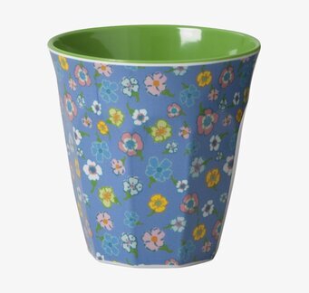 Mugg Lavendel från Rice med blommönster och grön insida