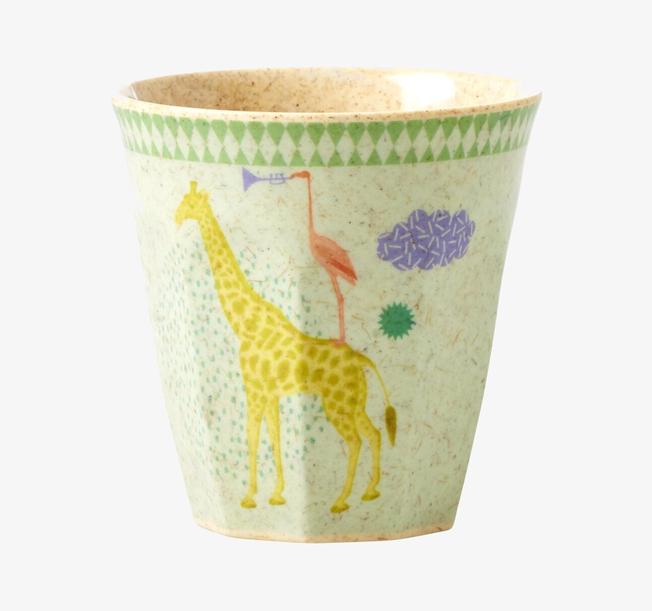 Barnmugg Animal Print från Rice med färgglada djurmönster