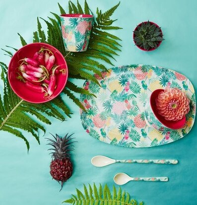 Mugg Tropical Print från Rice med tropiskt mönster och färger