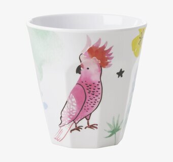 Mugg Cockatoo Print från Rice med färgglatt kakaduamotiv