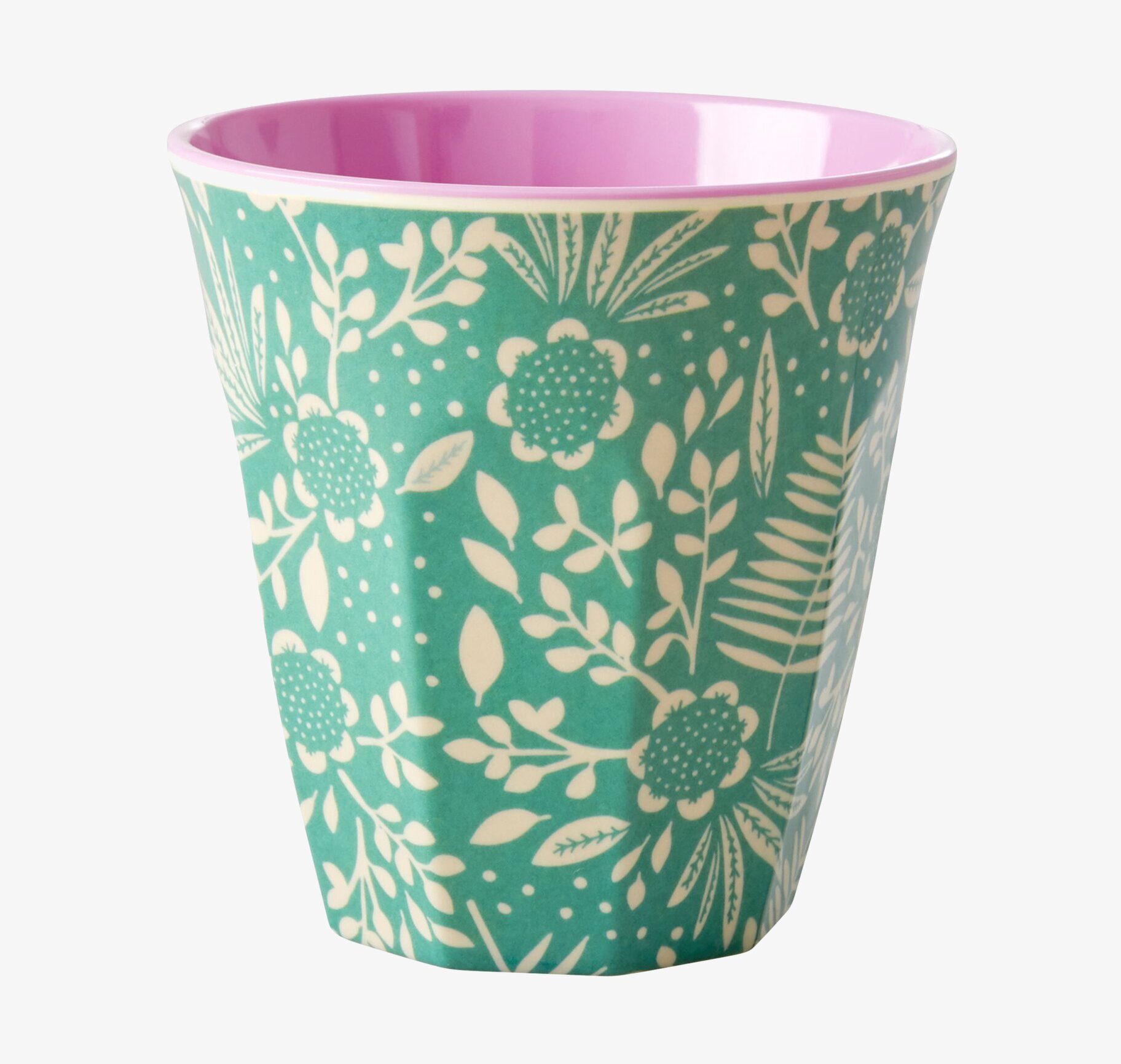 Mugg Fern & Flower Print från Rice med blommor och blad