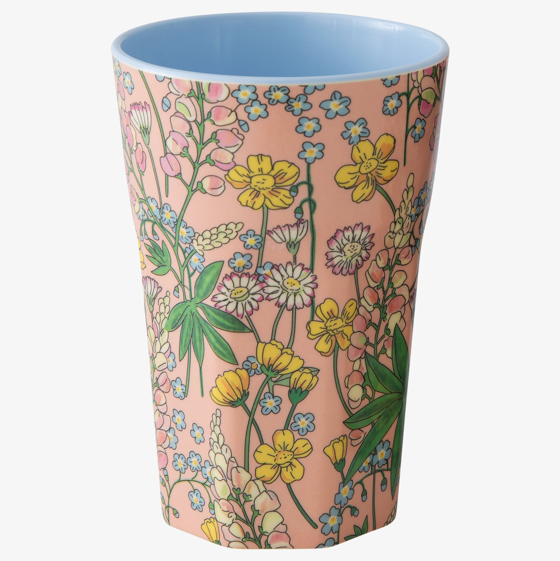 Mugg Latte Lupin Coral från Rice med blommigt mönster
