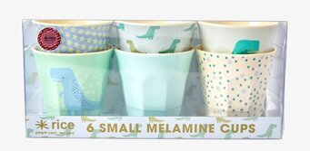 Muggar 6-Pack Dino Print från Rice i transparent förpackning
