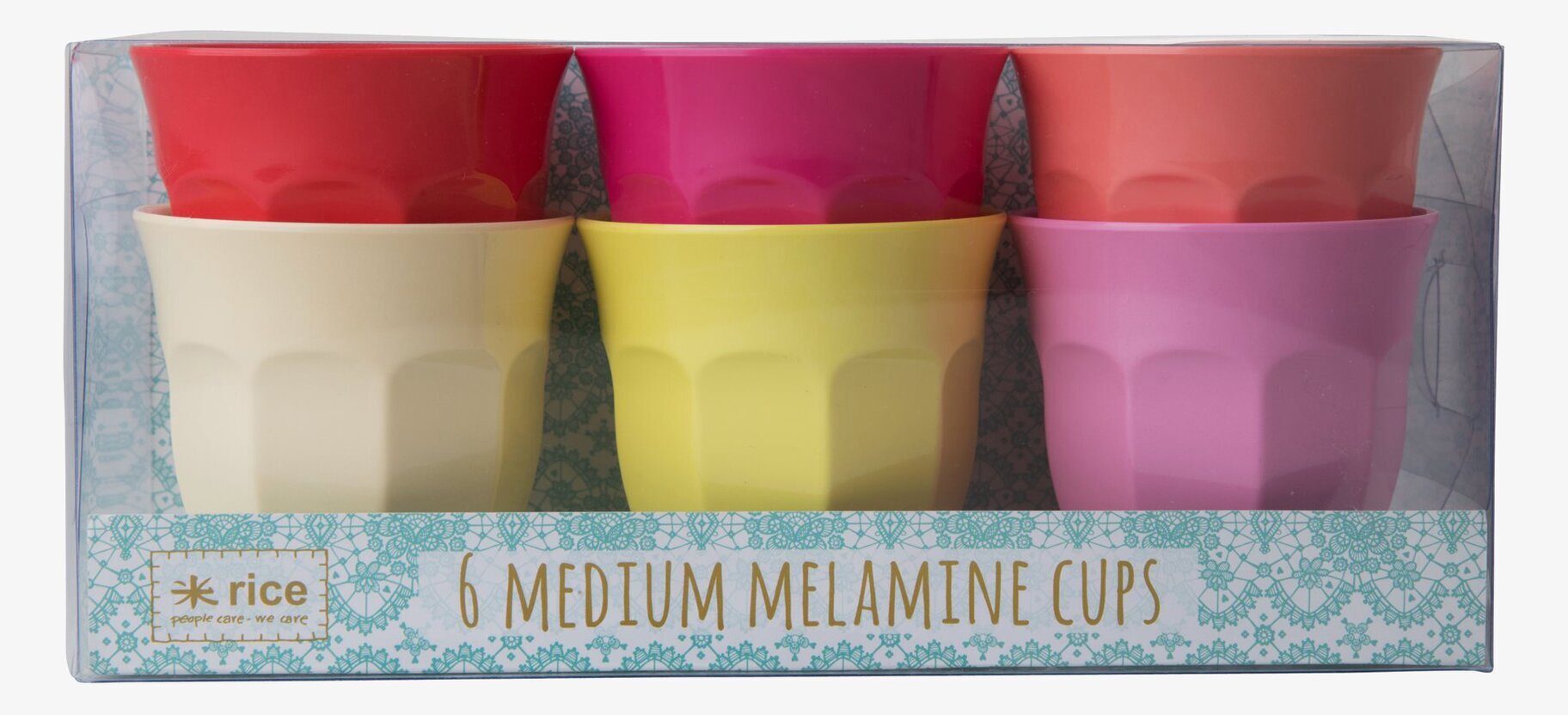 Muggar Medium Sunny Colors från Rice i sex livfulla färger