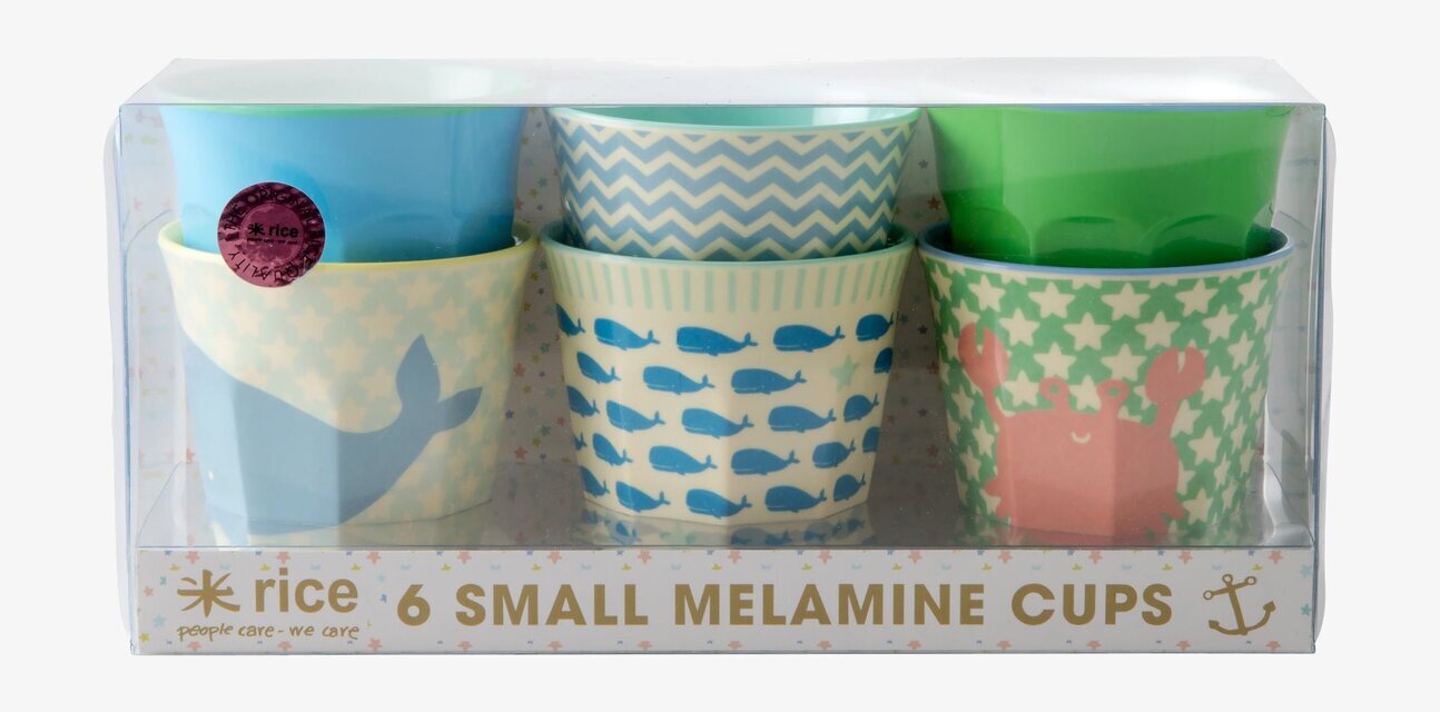 Muggar Kids Ocean Life från Rice i genomskinlig förpackning