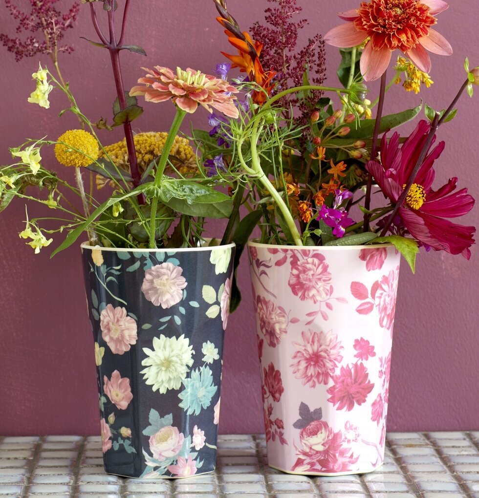 Mugg Flower Print 2-Pack från Rice med blommiga mönster