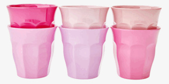 Muggar Medium 50 Shades Of Pink från Rice i sex rosa nyanser