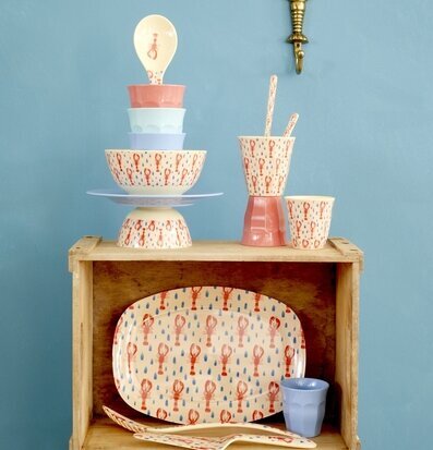 Mugg Lobster Print från Rice med livfullt hummermönster