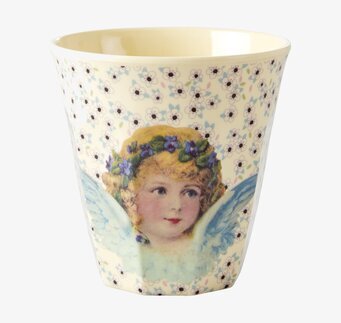 Mugg Angels Creme från Rice med ängel och blommönster