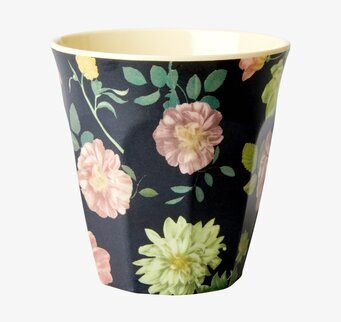 Mugg Dark Rose Print Rice Melaminmuggar Lattemuggar i melamin Melaminkoppar