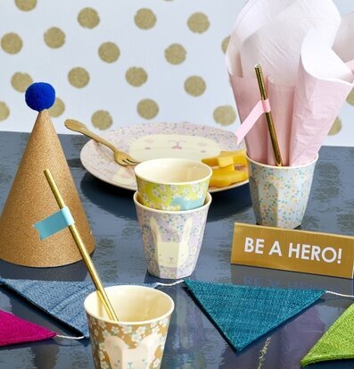 Barnmugg Kanin Ljuslila Björn Turkos/Rosa Hund Gul Rice Melaminmuggar Lattemuggar i melamin Melaminkoppar