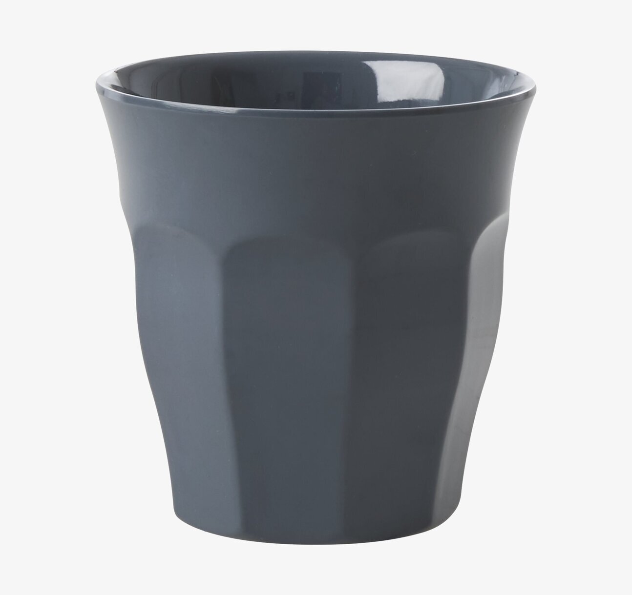 Mugg Dark Grey från Rice med blank yta och räfflad design