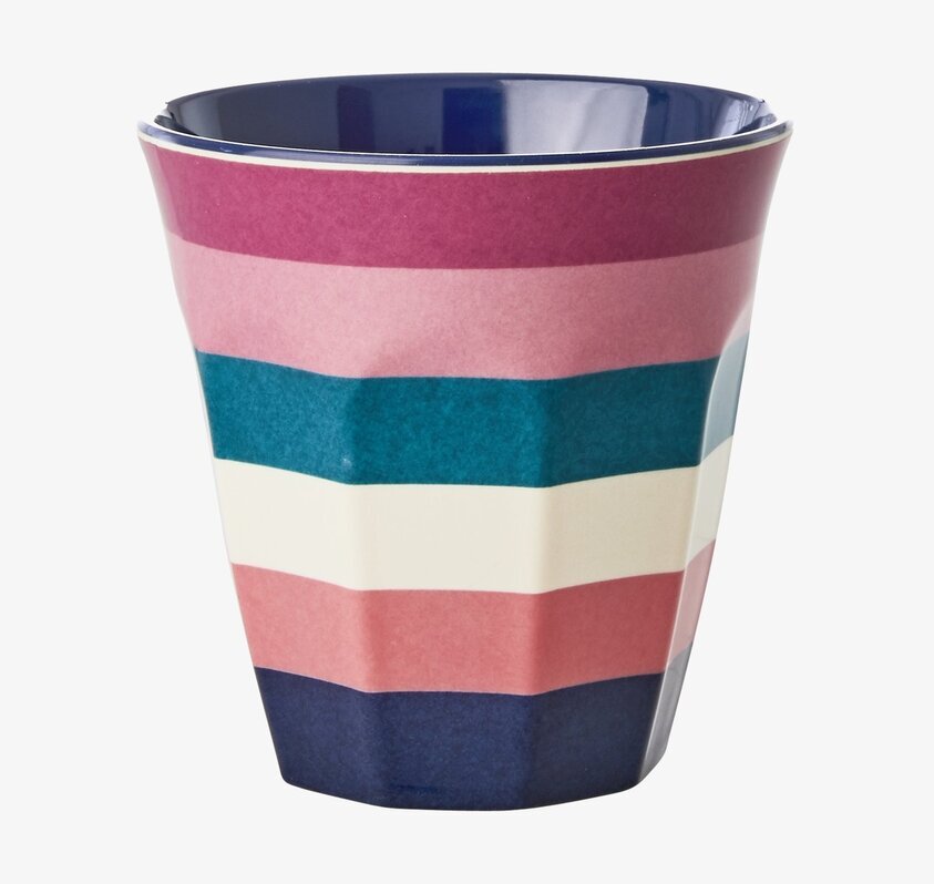 Mugg Stripe Print från Rice med färgglada horisontella ränder