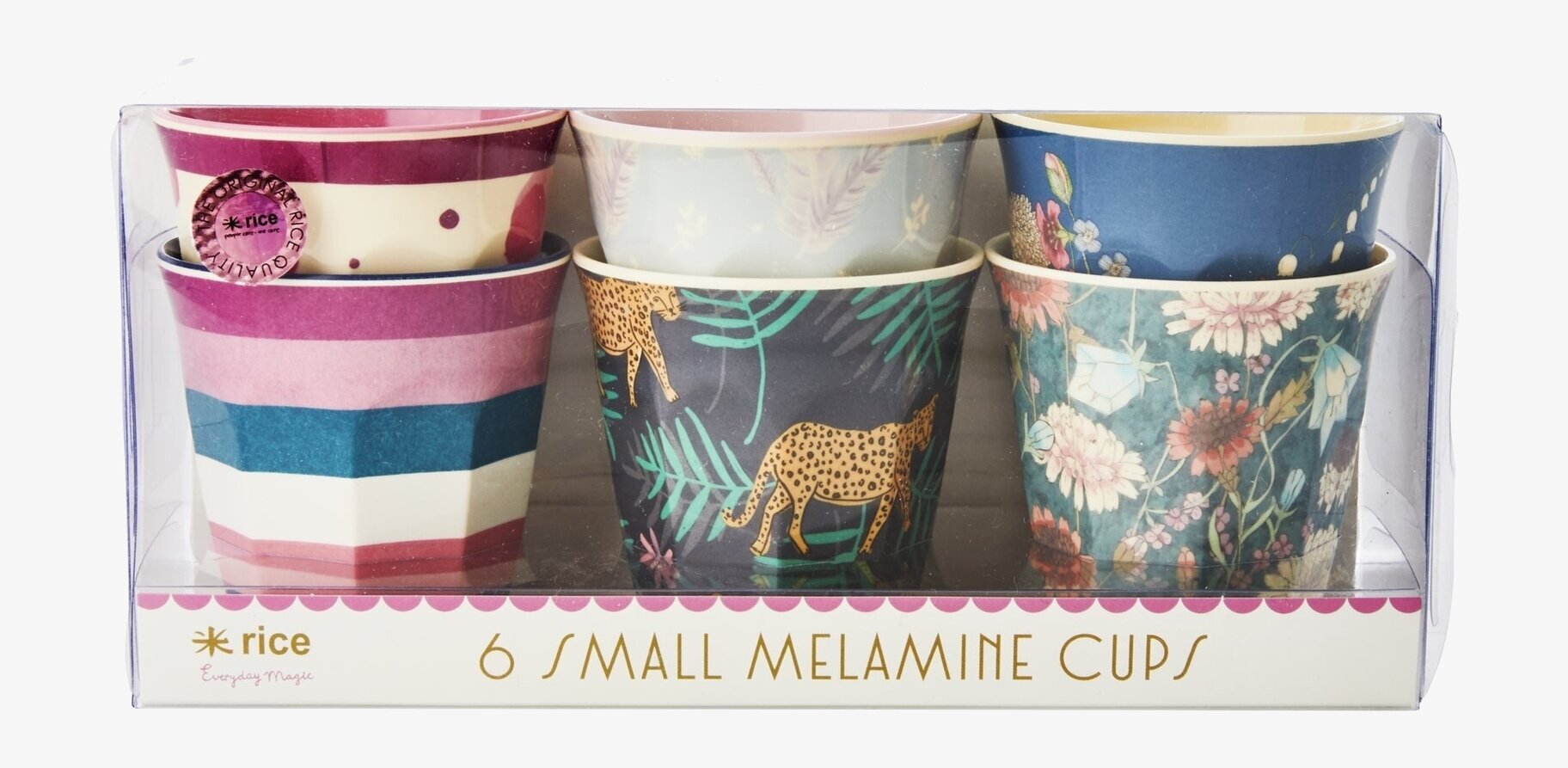 Små Muggar Simply Yes 6-Pack från Rice i färgglada mönster