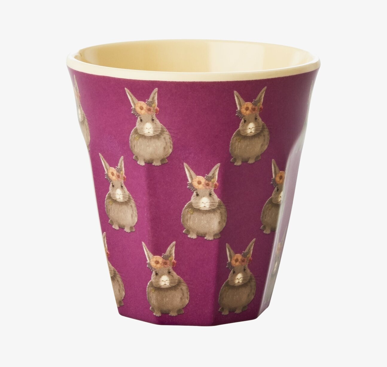 Liten Mugg Rabbit Print från Rice med kaniner och blommor