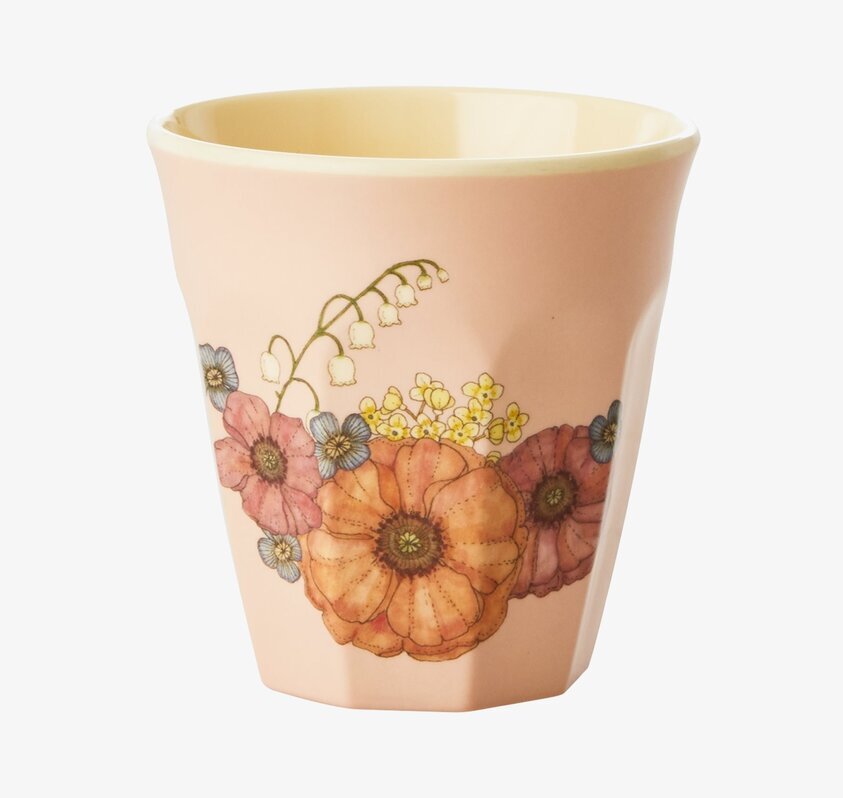 Liten Mugg Flowers Print från Rice med blommönster i pastell
