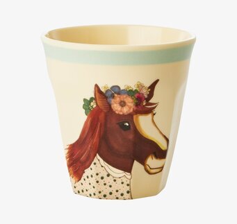 Liten Mugg Horse Print från Rice med färgglad hästdesign