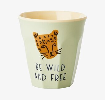 Liten Mugg Be Wild Print från Rice med leopardmotiv