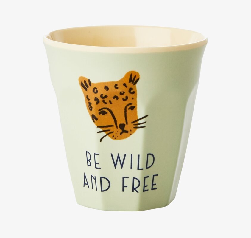 Liten Mugg Be Wild Print från Rice med leopardmotiv