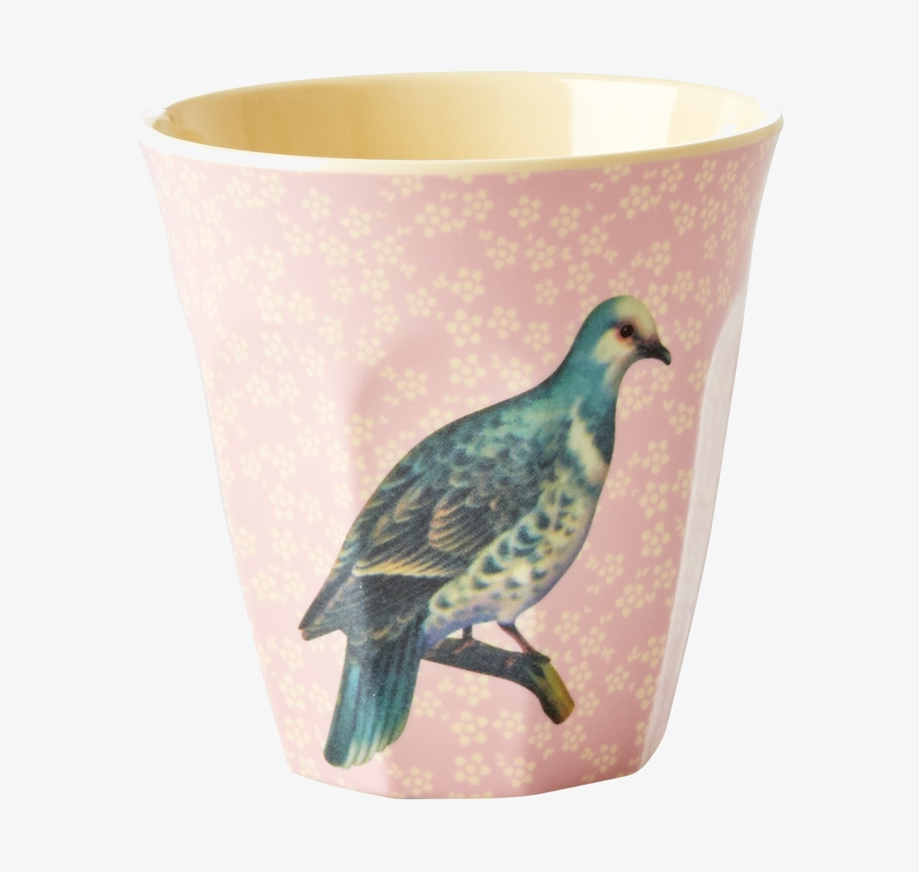 Mugg Vintage Bird Print Soft Pink från Rice mot vit vägg