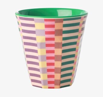 Mugg Summer Stripes Print från Rice med färgglada ränder