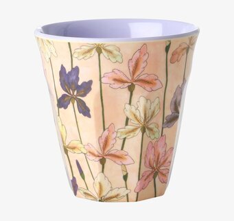Mugg Iris Print från Rice med blommönster och ljuslila insida