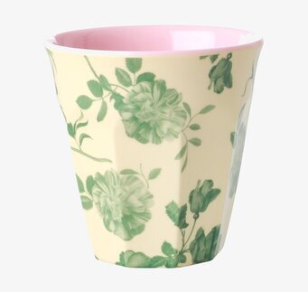 Mugg Green Rose Print från Rice med grönt blommönster