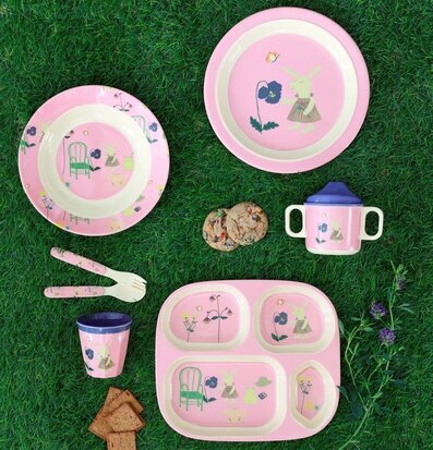 Liten Mugg Pink Bunny Print från Rice med kaninmotiv