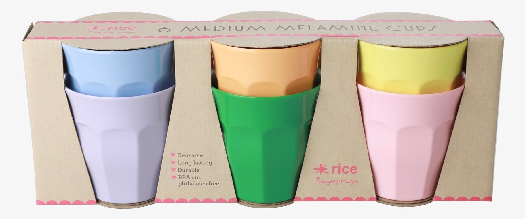 Muggar Medium - Let´s Summer från Rice i färgglad förpackning