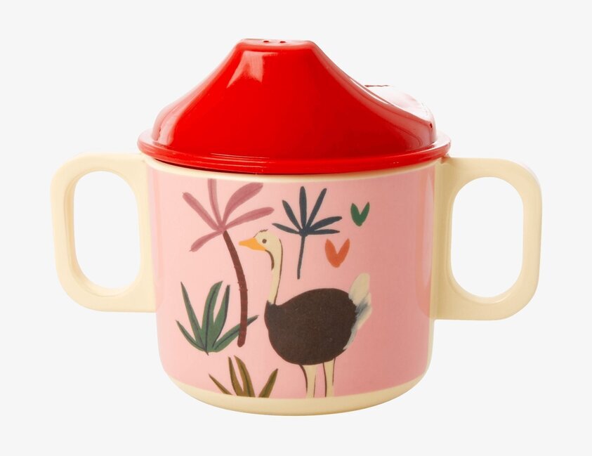 Babymugg Pink Jungle Animals Print från Rice med djungeldjur