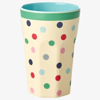 Mugg Latte Dots Print från Rice med färgglatt prickmönster