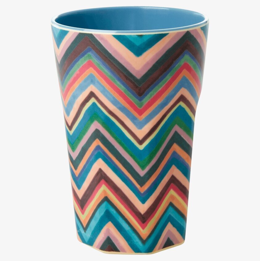 Mugg Latte Zig Zag Print från Rice med färgglatt mönster