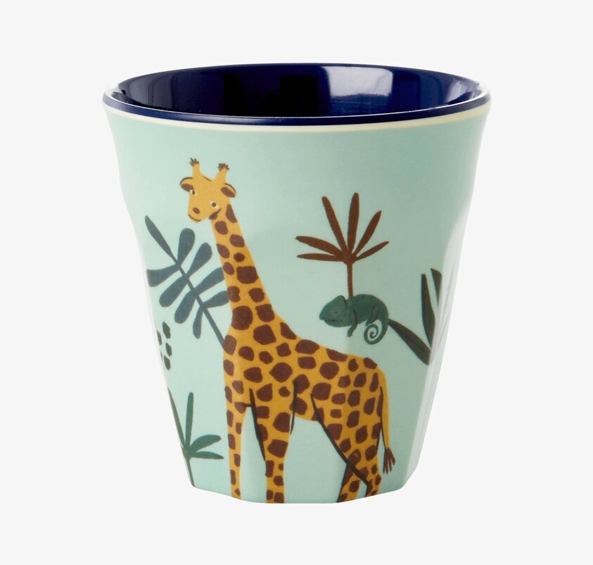 Liten Mugg Blue Jungle Print från Rice med djungelmönster