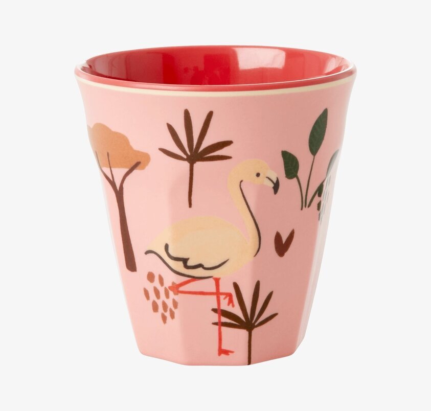 Liten Mugg Pink Jungle Print från Rice med tropiskt motiv