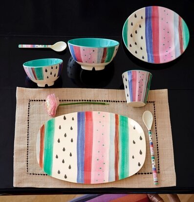 Mugg Louise´s Stripe Print från Rice med färgglada ränder