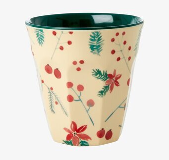 Mugg Poinsettia Print Xmas20 från Rice med julmönster