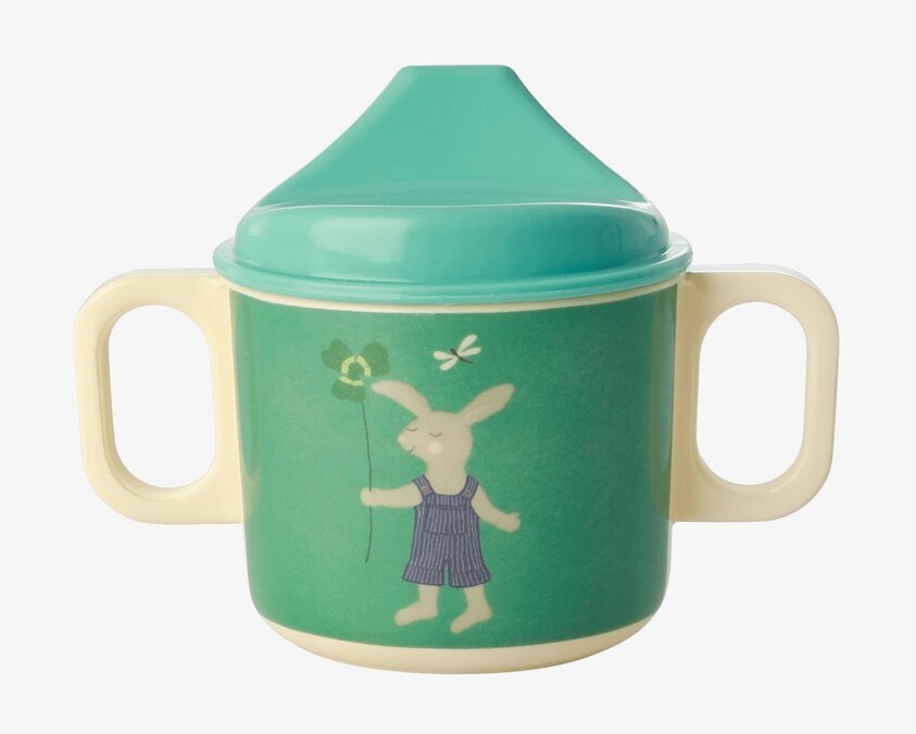 Babymugg Green Bunny Print från Rice med kanin och klöver