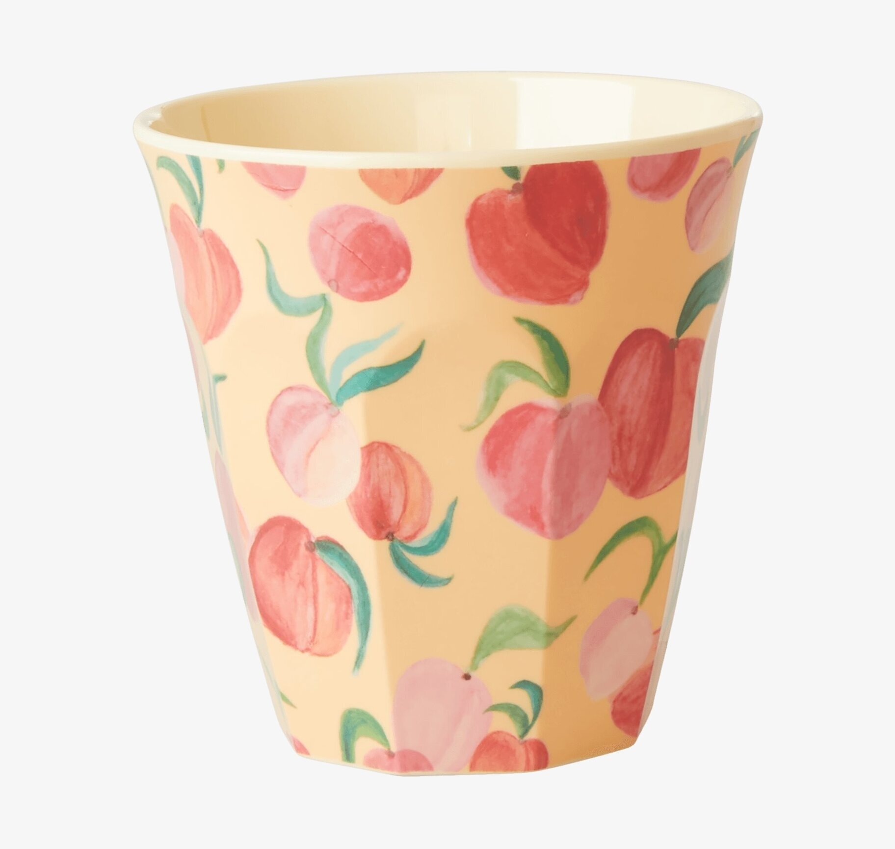 Mugg Peach Print från Rice med persikomönster och gröna blad