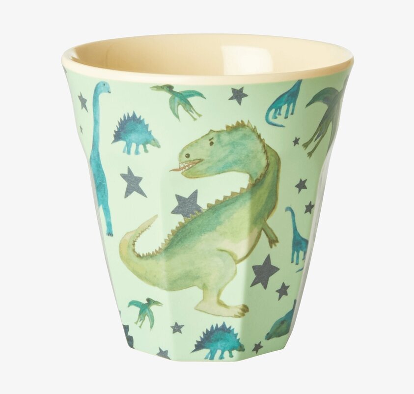 Mugg Dino Print från Rice med färgglada dinosauriemotiv