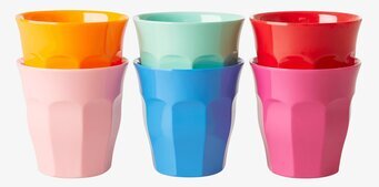 Muggar Medium - Choose Happy från Rice i sex färgglada nyanser