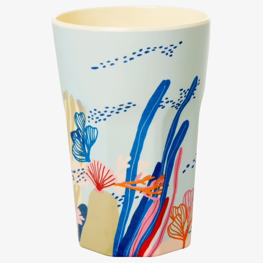 Mugg Latte Coral Print från Rice med färgglatt korallmönster