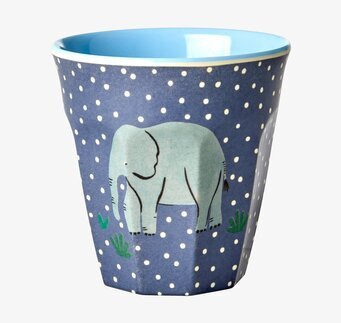 Mugg Elephant Print från Rice med blått prickmönster