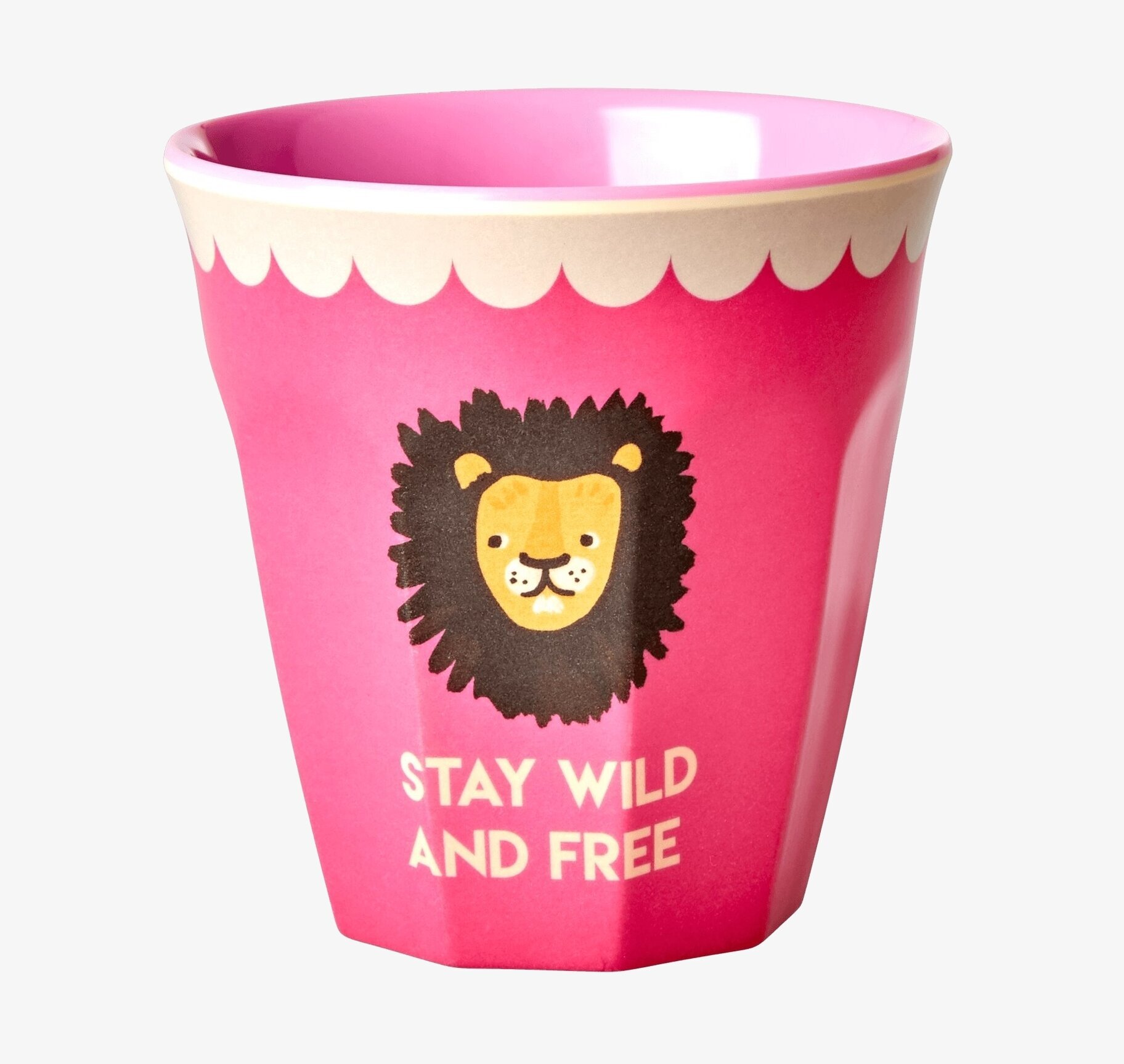 Mugg Lion Print från Rice med färgglatt lejonmotiv och text
