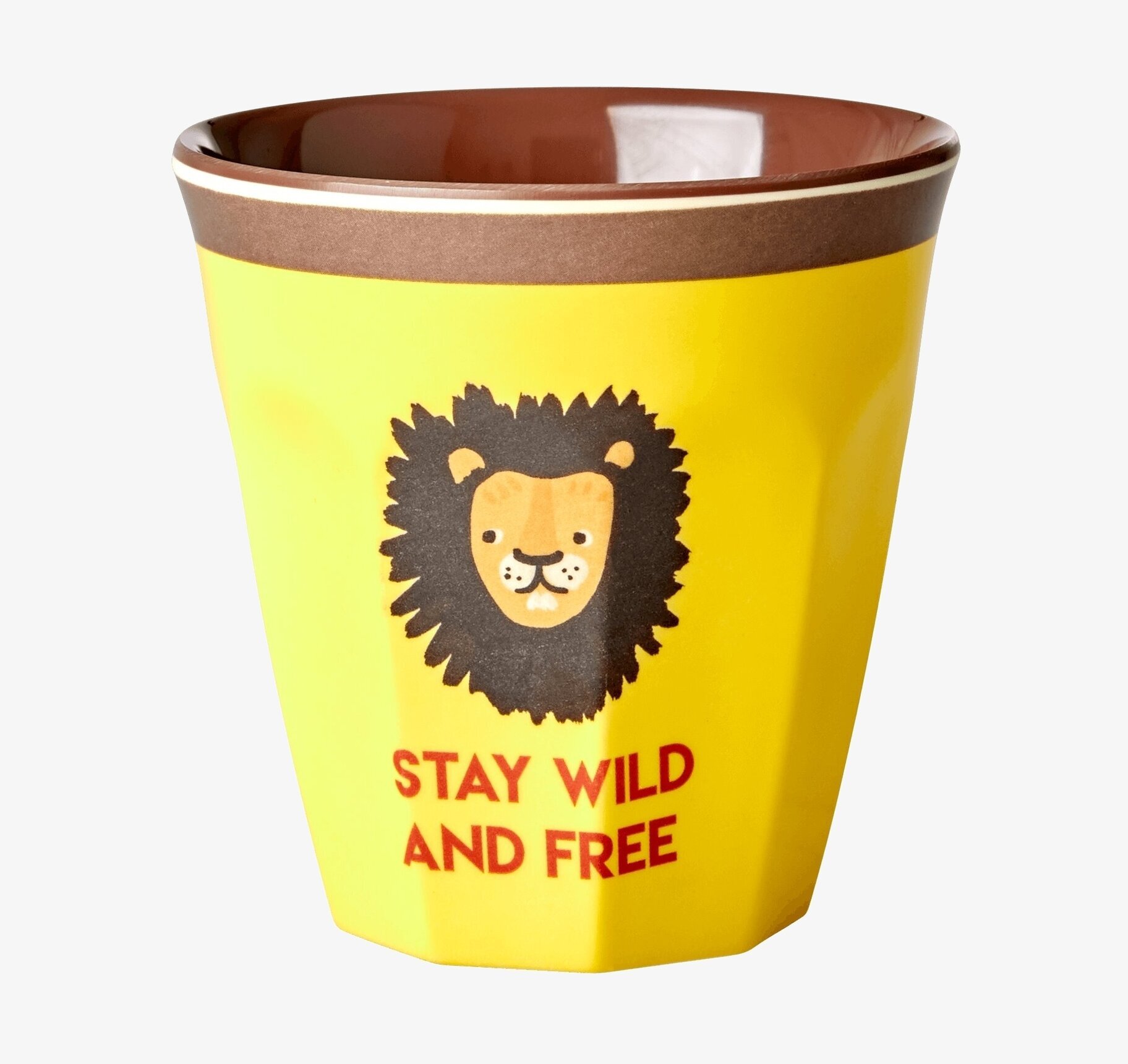 Mugg Yellow Lion Print från Rice med gul bakgrund och lejon