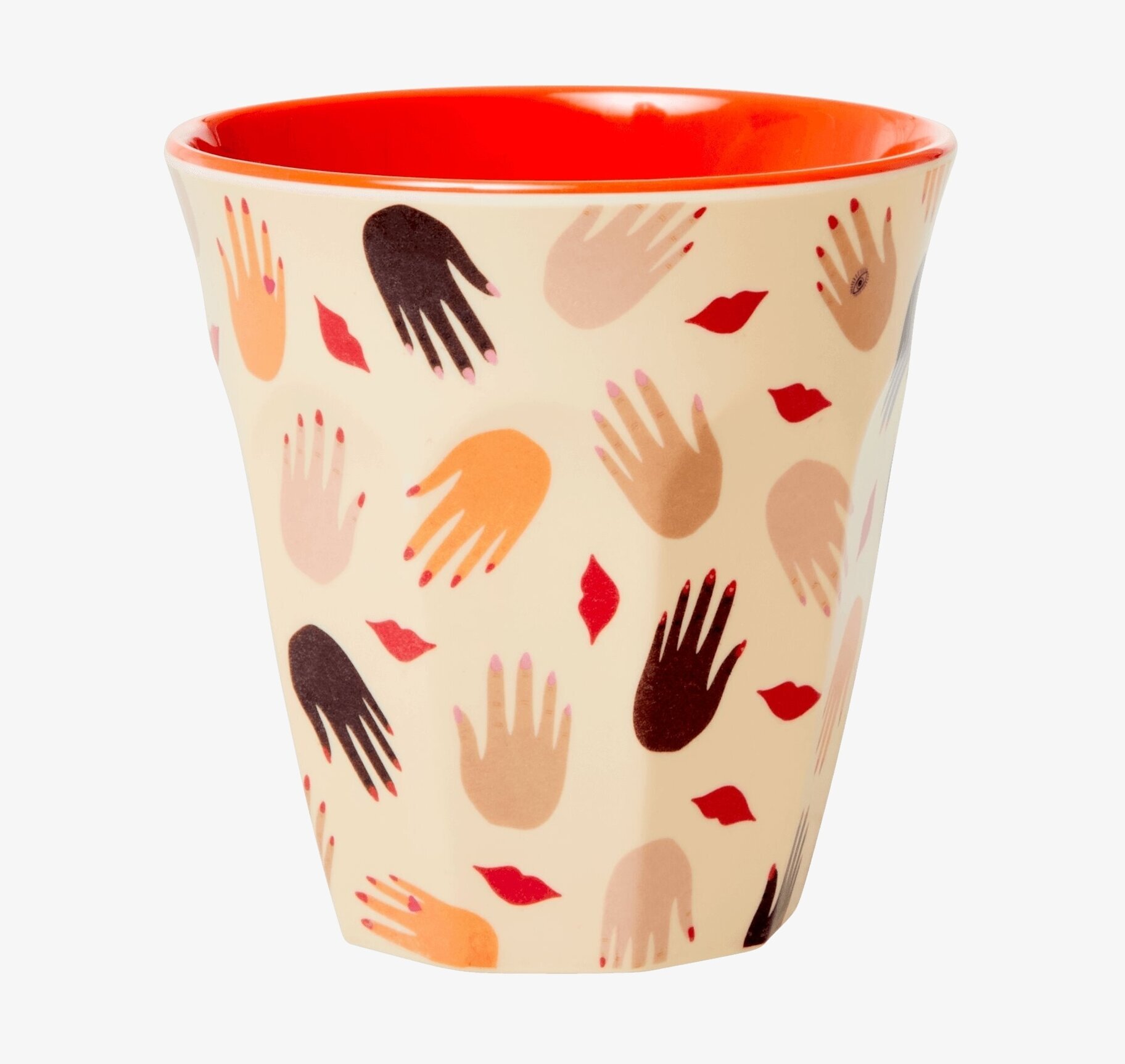Mugg Hands & Kisses Print från Rice med färgglatt motiv