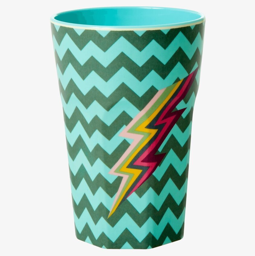 Mugg Latte Zig Zag Print från Rice med färgglatt mönster
