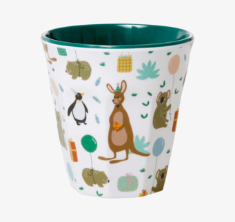 Liten Mugg Party Animal Print Green från Rice med djurmotiv