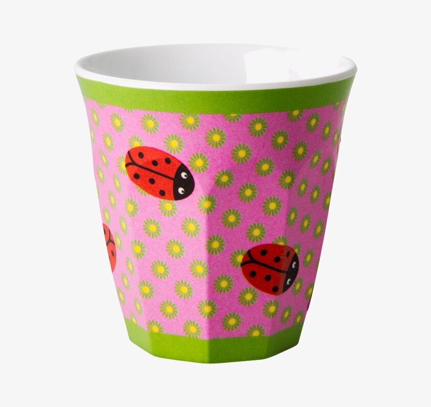 Barnmugg Nyckelpiga från Rice med nyckelpigor och blommor