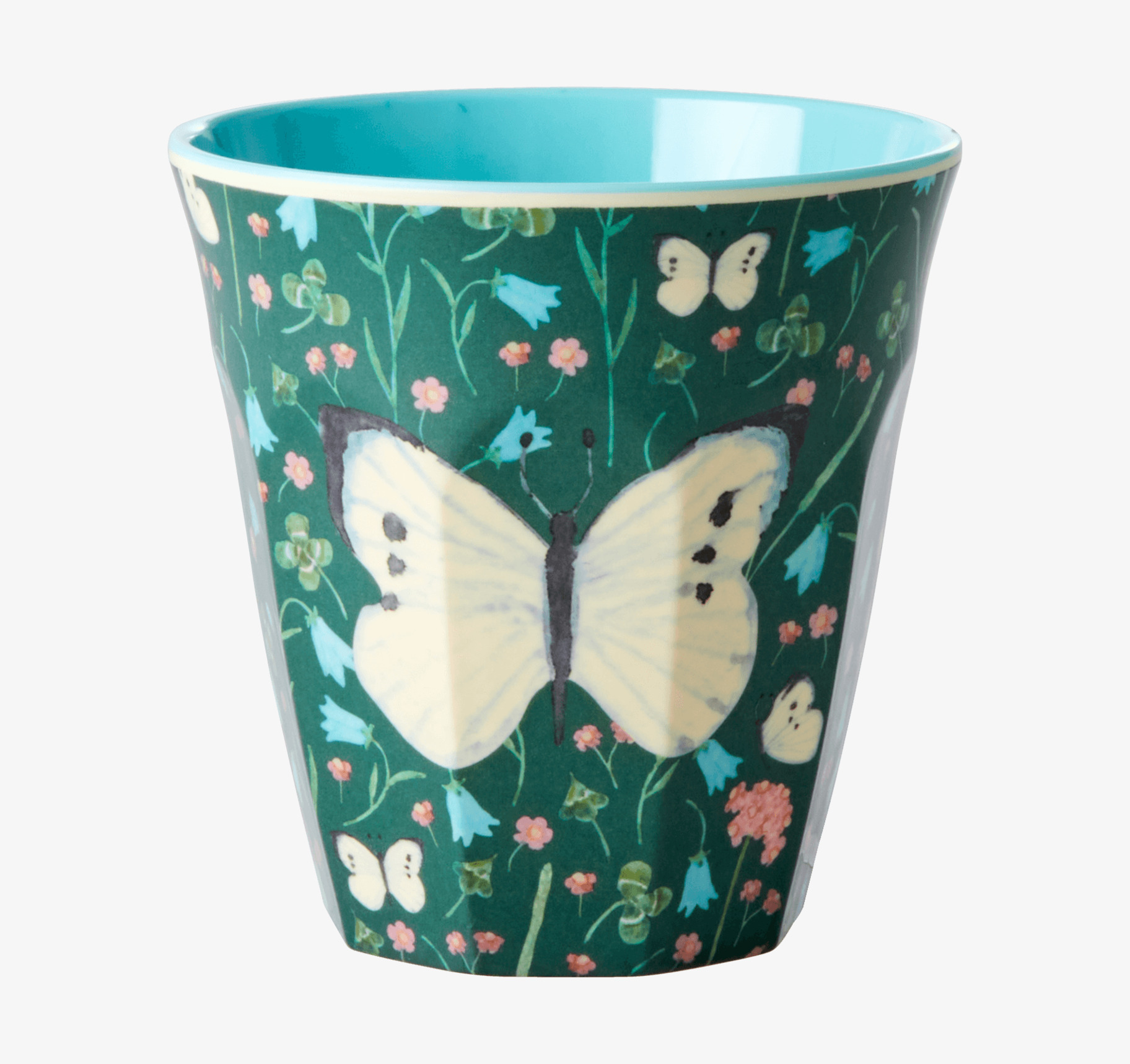 Mugg Sweet Butterfly Print Green från Rice med fjärilar