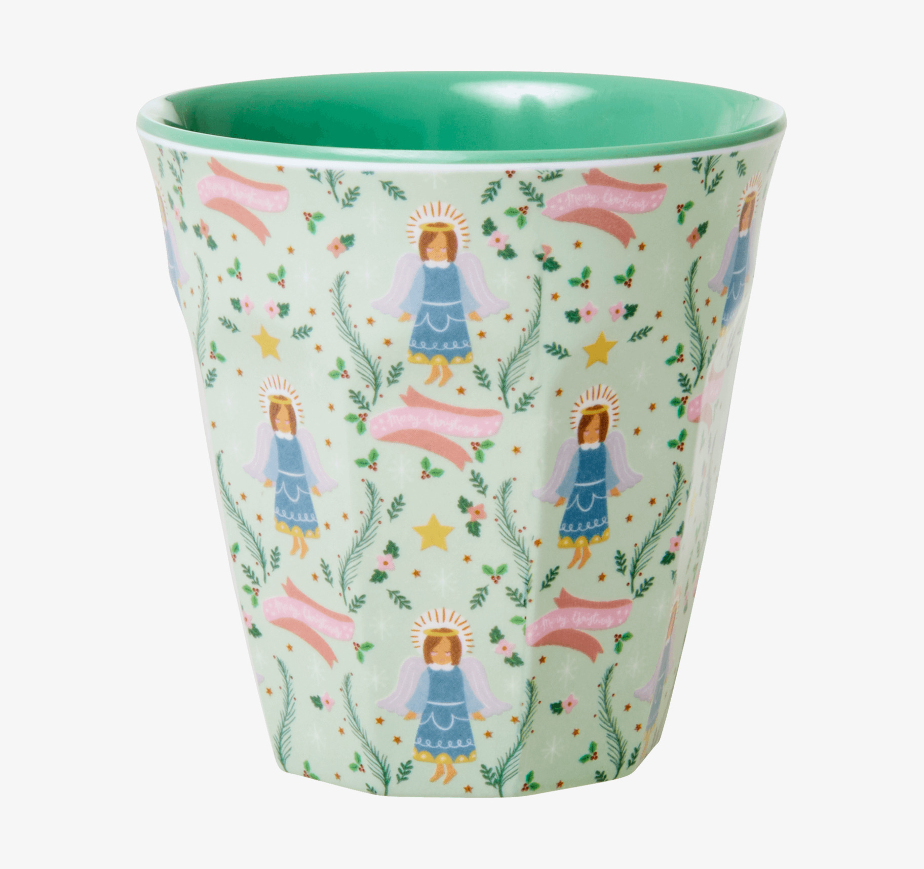 Mugg Xmas Angel Print från Rice med julmotiv och mintgrön färg